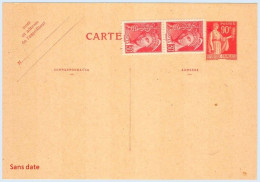 Entier FRANCE - Carte Sans Date Neuf - 90c Paix Rouge - Cartes Postales Types Et TSC (avant 1995)