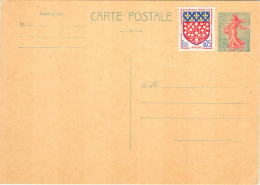 Entier FRANCE - Carte Carton Chamois Neuf - 0f20 Semeuse Lignée De Piel - Standard- Und TSC-AK (vor 1995)