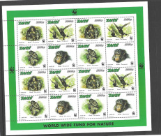 Zaire 1997 WWF Apes Bonobos Full Sheet ** MNH - Unused Stamps