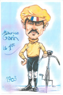 Gravure, Illustration, Caricature Maurice Garin Le 1er 1903 . Format 297x210 Histoire De Vélo - Ciclismo
