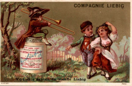 Liebig Chromo Hutinet Paris 1880 Compagnie Liebig S 65 Joueur De Musique Trombone Danse Danseuse Cuivre Instrument - Liebig