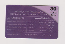 UNITED ARAB EMIRATES - Business Service Centre  Remote Phonecard - Verenigde Arabische Emiraten