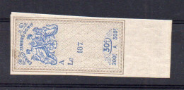 !!! FISCAL,  ENREGISTREMENT DOMAINES N°185B NEUF * - Timbres