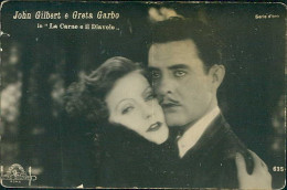 JOHN GILBERT ACTOR (  LOGAN ) GRETA GARBO ACTRESS ( STOCKHOLM ) - RPPC POSTCARD 1920s  (TEM483) - Chanteurs & Musiciens