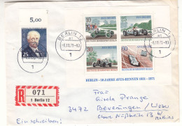 Berlin - Lettre Recom De 1971 - Oblit Berlin - Voitures De Course - - Storia Postale