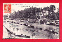 F-94-Charenton-12P215  Les Bords De La Marne, La Pêche à La Ligne, Cpa  - Charenton Le Pont