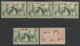 MAURITANIE 1944 YT 133/137** AVEC VARIETE - Unused Stamps