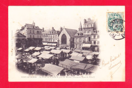 F-27-Pont Audemer-08A97  La Place De La Halle Le Jour Du Marché, Ancienne Place Du Pilori, Cpa Précurseur  - Pont Audemer