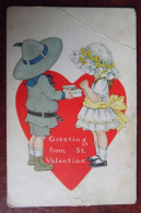 Cpa Greeting To My Valentine - Enfants - Scout Offrant Des Bonbons - Mode - Chapeaux - Dia De Los Amorados