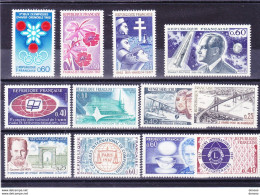 FRANCE 1967 Yvert 1515 + 1519-1520 + 1523-1524 + 1526-1529 + 1532-1534 NEUF** MNH Cote : 6 Euros - Unused Stamps