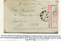 1941 East African Force Censored OAS Cover To Brakpan - Kenya, Uganda & Tanganyika