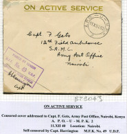 1940 Kenya Nairobi Censored APO U MPK 2 Cover - Kenya, Ouganda & Tanganyika