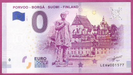 0-Euro LEAW 2019-1 PORVOO - BORGA SUOMI-FINLAND - RUNEBERG - Essais Privés / Non-officiels