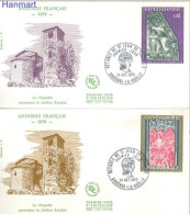 Andorra, French Administration 1970 Mi 227-228 FDC  (LFDC ZE1 ANF227-228a) - Christentum