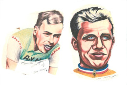 Gravure, Illustration, Caricature JAN JANSSEN Et VAN SPRINGEL . Format 297x210 Histoire De Vélo - Cyclisme