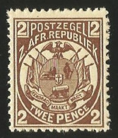 Transvaal 1885. 2d Brown-purple. SACC 180*, SG 177*. - Transvaal (1870-1909)