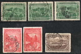 Tasmania 1899 ½p X3, 1 & 3 P Cancelled Shades - Used Stamps