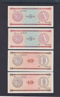 CUBA LOTE DE 4 BILLETES DE 5/10 1985 MBC CERTIFICADOS DE DIVISA - Cuba