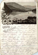 Gruss Vom Achensee 1894 - Litho - Achenseeorte