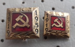 Communist Party Of Yugoslavia SKJ 1919/1959 Hammer Sickle Yugoslavia Pins - Vereinswesen