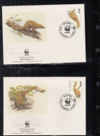 GAMBIA  1550-1553, 4 FDC, WWF, Weltweiter Naturschutz: Langschwanz-Schuppentier, 1993 - Gambia (1965-...)