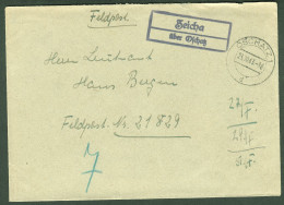 ZEICHA über OSCHATZ 1944 Sauberer LANDPOSTSTEMPEL Blau Auf FELDPOST Bedarfsbrief > FP-# 21829 - Feldpost 2e Guerre Mondiale