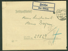 ZEICHA über OSCHATZ 1944 Sauberer LANDPOSTSTEMPEL Blau Auf FELDPOST Bedarfsbrief > FP-# 21829 - Feldpost 2e Wereldoorlog
