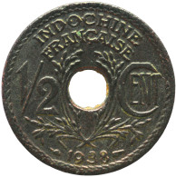 LaZooRo: French Indochina 1/2 Cent 1938 VF - Französisch-Indochina