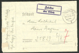 ZEICHA über OSCHATZ 1944 Sauberer LANDPOSTSTEMPEL Blau Auf FELDPOST Bedarfsbrief > FP-# 21829 - Feldpost 2da Guerra Mundial