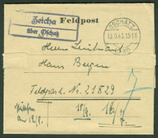 ZEICHA über OSCHATZ 1944 Sauberer LANDPOSTSTEMPEL Blau Auf FELDPOST Bedarfsbrief > FP-# 21829 - Feldpost 2e Wereldoorlog