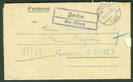 ZEICHA über OSCHATZ 1944 Sauberer LANDPOSTSTEMPEL Blau Auf FELDPOST Bedarfsbrief > FP-# 21829 - Feldpost 2da Guerra Mundial