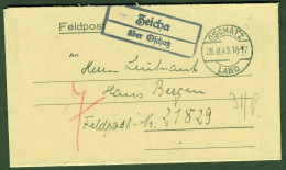ZEICHA über OSCHATZ 1944 Sauberer LANDPOSTSTEMPEL Blau Auf FELDPOST Faltbrief > FP-# 21829 - Feldpost 2da Guerra Mundial