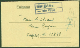 ZEICHA über OSCHATZ 1944 Sauberer LANDPOSTSTEMPEL Blau Auf FELDPOST Faltbrief > FP-# 21829 - Feldpost 2e Wereldoorlog