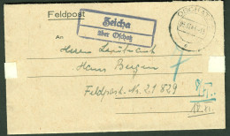 ZEICHA über OSCHATZ 1944 Sauberer LANDPOSTSTEMPEL Blau Auf FELDPOST Faltbrief > FP-# 21829 - Feldpost 2e Wereldoorlog