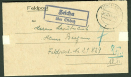 ZEICHA über OSCHATZ 1944 Sauberer LANDPOSTSTEMPEL Blau Auf FELDPOST Faltbrief > FP-# 21829 - Feldpost World War II