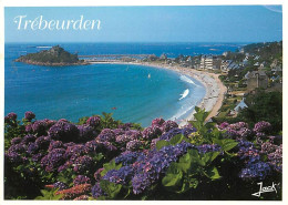 22 - Trébeurden - La Plage De Tresmeur Et Le Rocher Du Castel - Fleurs - Flamme Postale De Trébeurden - CPM - Voir Scans - Trébeurden