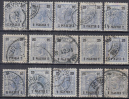 ⁕  Austria 1900 LEVANT-e - Offices In Turkey ⁕ Franz Joseph 1 Pia A. 25 H. Mi.34 ⁕ 15v Used (unchecked) - Usados