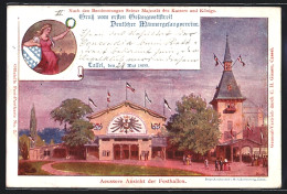 Künstler-AK Cassel, Gesangswettstreit Deutscher Männervereine 1899, Festhalle, Sängerfest, Ganzsache  - Briefkaarten