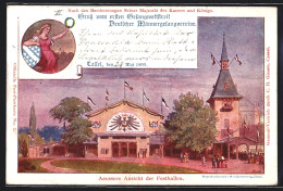 Künstler-AK Cassel, Gesangswettstreit Deutscher Männervereine 1899, Festhalle, Sängerfest, Ganzsache  - Postcards