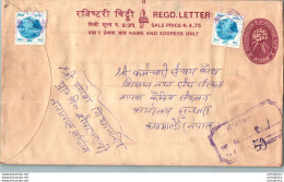 Nepal Postal Stationery Flowers 50p - Nepal