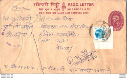 Nepal Postal Stationery Flowers 50p - Nepal