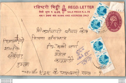 Nepal Postal Stationery Flowers 50p - Nepal