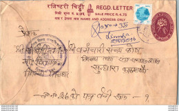 Nepal Postal Stationery Flowers 50p - Népal