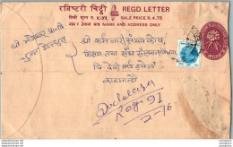 Nepal Postal Stationery Flowers 50p - Népal