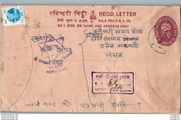 Nepal Postal Stationery Flowers 50p - Népal