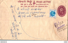 Nepal Postal Stationery Flowers 50p Chamada - Népal