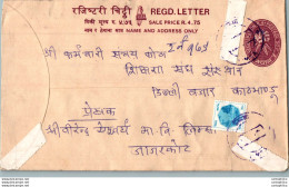 Nepal Postal Stationery Flowers 50p - Népal