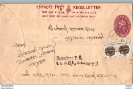 Nepal Postal Stationery Flowers 50p Hamarjung - Népal