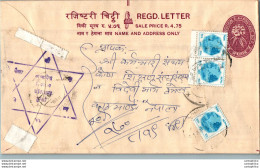 Nepal Postal Stationery Flowers 50p - Nepal