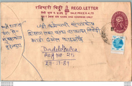 Nepal Postal Stationery Flowers 50p - Nepal